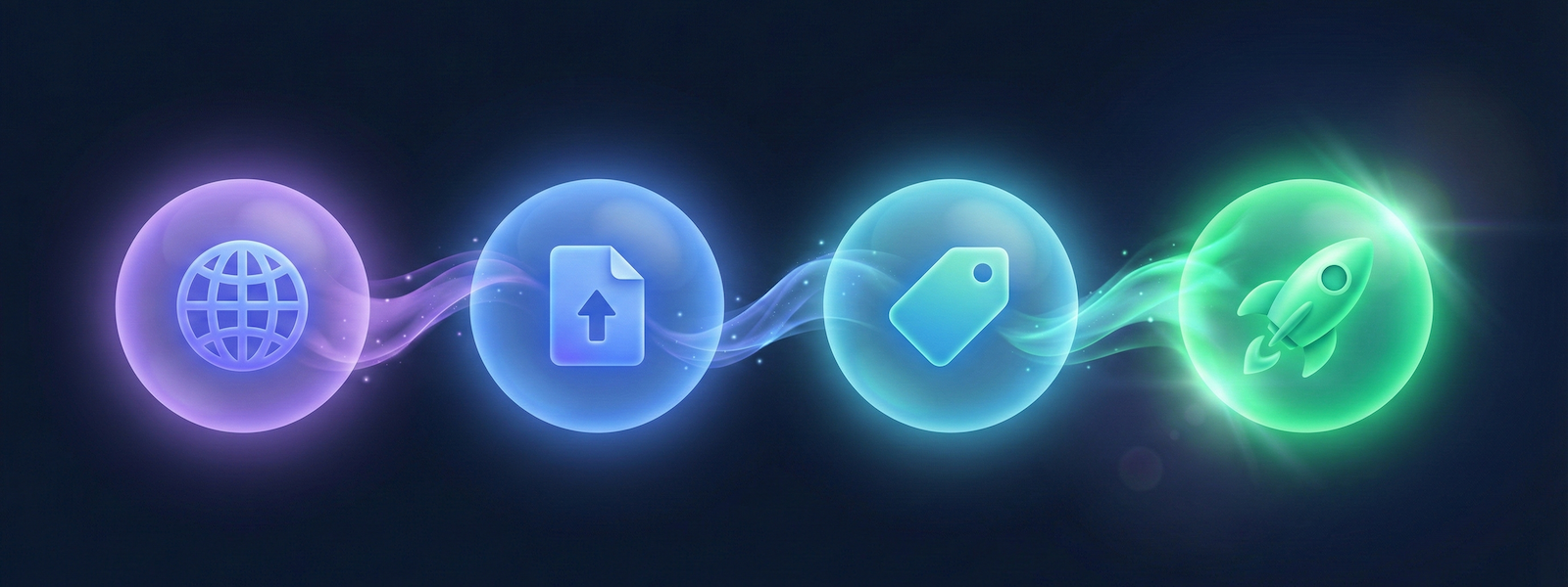 Four-step setup process: Scrape, Upload, Assign, Launch